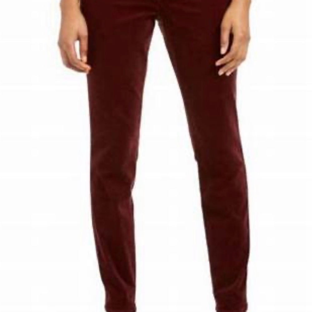 Kut from the Kloth MIA Toothpick Skinny Jeans in Rich Red.
